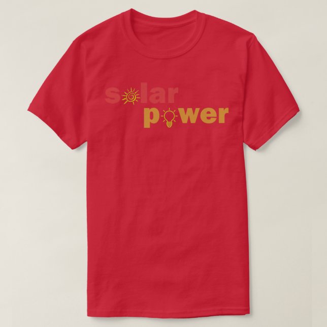Camiseta energía solar bombilla de energía renovable con so (Diseño del anverso)