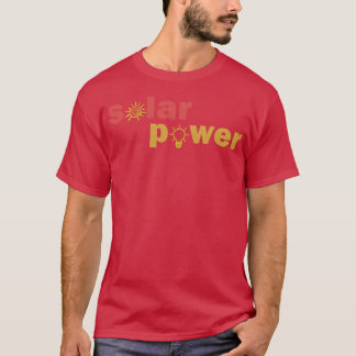 Camiseta energía solar bombilla de energía renovable con so