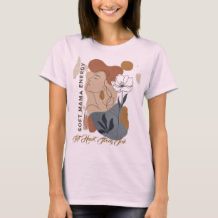 Camiseta Energía Suave de Mamá Arte Abstracto Floral Boho M