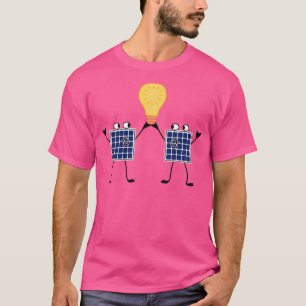 Camiseta energía verde con besos de paneles solares con luz