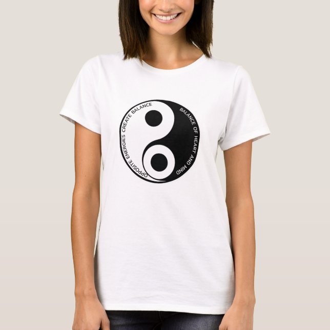 Camiseta Energías opuestas, Crear Balance Yin Yang (Anverso)