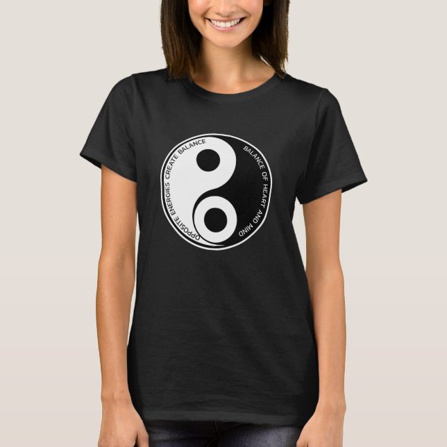 Camiseta Energías opuestas, Crear Balance Yin Yang (Anverso)