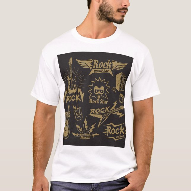 Camiseta Enérgica esencia musical de rock (Anverso)