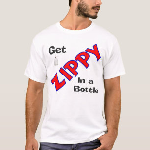 Camiseta enérgico en una botella