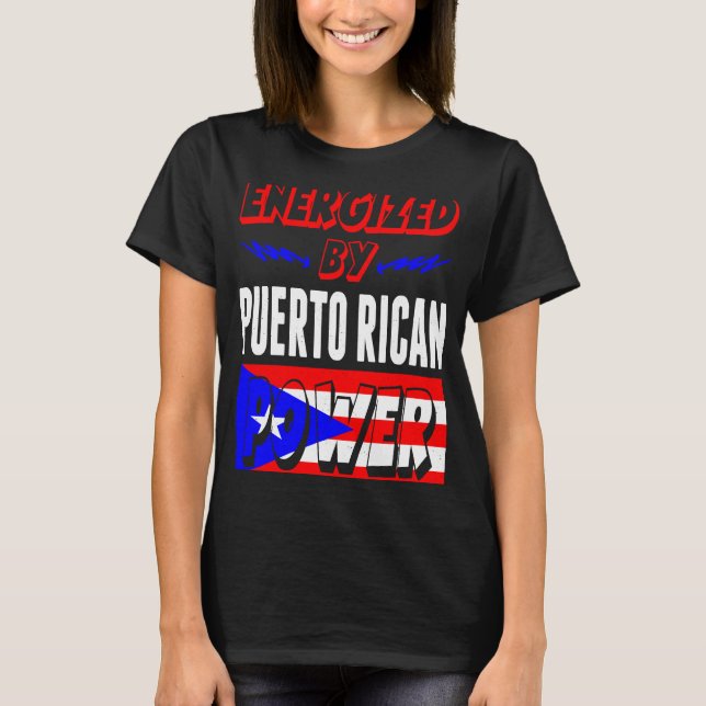 Camiseta Energizado por el patriotismo del poder puertorriq (Anverso)