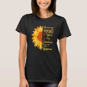 Camiseta Enero Chica 1990 TShirt 33 años 33 cumpleaños