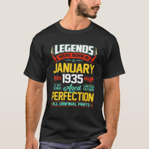Camiseta Enero De 1935 87º Regalo De Cumpleaños Hombres D