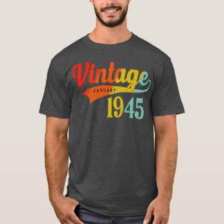 Camiseta Enero de 1945 Cumpleaños Vintage Enero de 1945 Inc