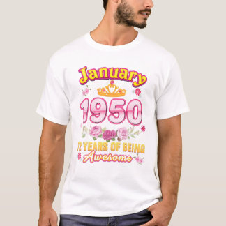 Camiseta Enero De 1950 75 Años De Asombro