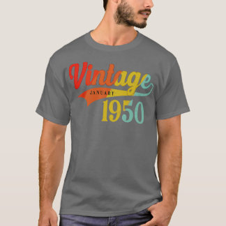 Camiseta Enero de 1950 Cumpleaños Vintage Enero de 1950 Inc