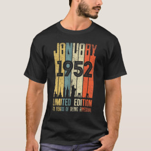Camiseta Enero de 1952 70 Cumpleaños 70 Años 1952 Cumpleaño