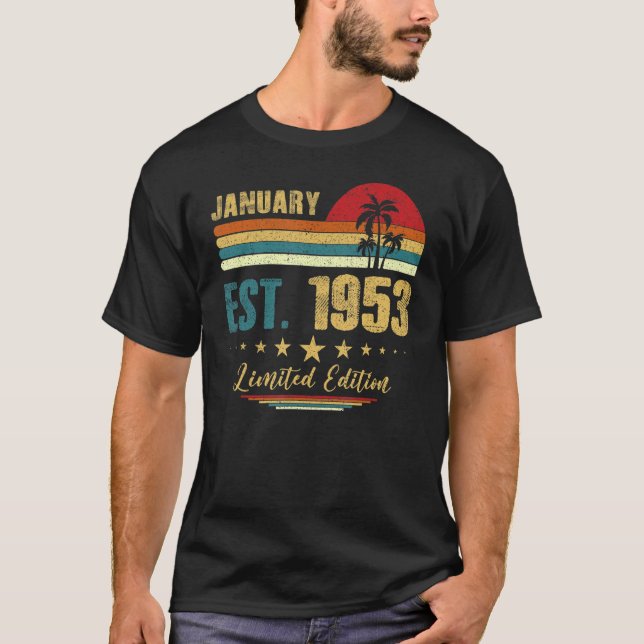 Camiseta Enero de 1953, de 70 años, 70º cumpleaños (Anverso)