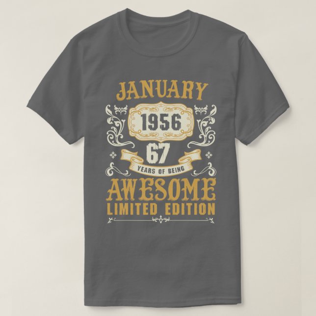 Camiseta Enero De 1956 67 Años De Ser Maravilloso Edi Limit (Diseño del anverso)