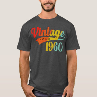 Camiseta Enero de 1960 Cumpleaños Vintage Enero de 1960 Inc