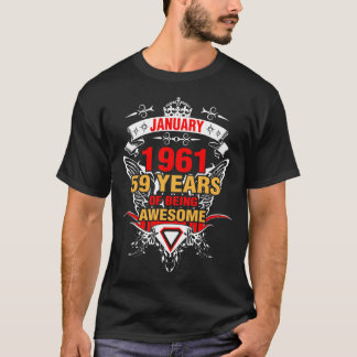 Camiseta Enero de 1961 59 años de ser asombroso