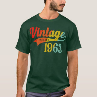 Camiseta Enero de 1963 Cumpleaños Vintage Enero de 1963 Inc