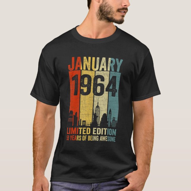 Camiseta Enero De 1964 59 Años De Ser Increíble (Anverso)