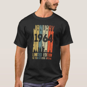 Camiseta Enero de 1964 59 Cumpleaños 59 Años 1964 Cumpleaño