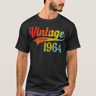 Camiseta Enero de 1964 Cumpleaños Vintage Enero de 1964 Fan