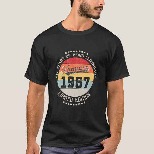 Camiseta Enero De 1967 55º Cumpleaños 55 Años (Anverso)