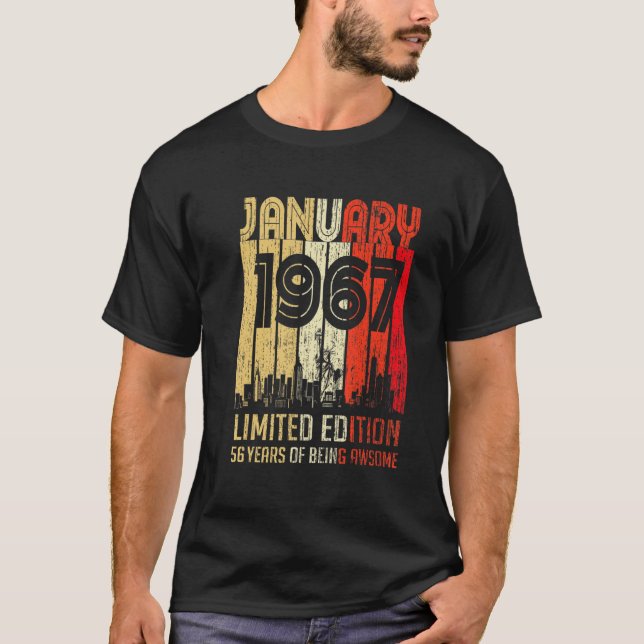 Camiseta Enero De 1967 56 Años De Ser Increíble (Anverso)