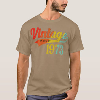 Camiseta Enero de 1973 Vintage de cumpleaños enero de 1973 