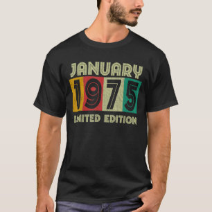 Camiseta Enero De 1975 Set Retro Bday