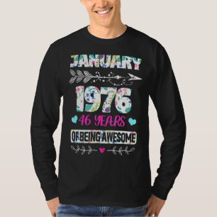 Camiseta Enero De 1976 46 Años De Ser Mujeres Asombrosas