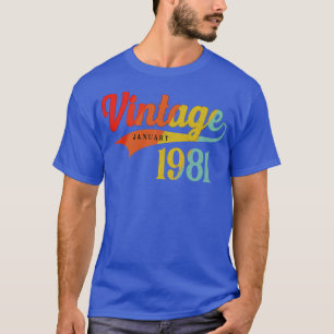 Camiseta Enero de 1981 Cumpleaños Vintage Enero de 1981 Inc