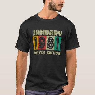 Camiseta Enero De 1981 Set Retro Bday