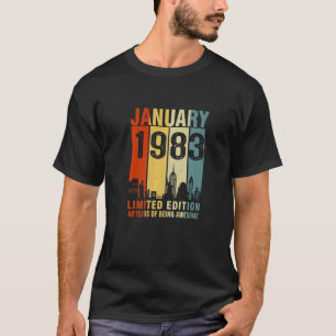 Camiseta Enero De 1983 40 Años De Ser Una Vintage Increíble