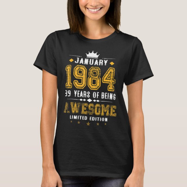 Camiseta Enero de 1984, 39 años (Anverso)