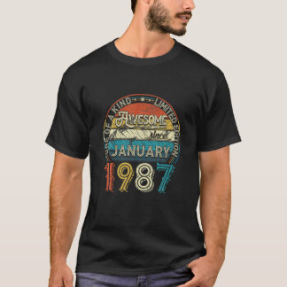 Camiseta Enero De 1987 Edición Limitada Outfit Retro 35Th B