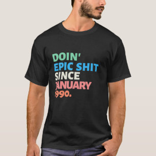 Camiseta Enero De 1990 Vintage Graciosa Bolsa De Regalo De 