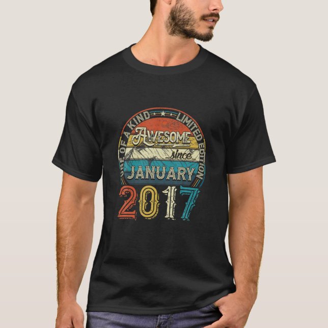 Camiseta Enero De 2017 Edición Limitada Outfit Retro 5Th Bd (Anverso)