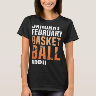 Camiseta Enero Febrero Baloncesto Abril Aparato Retro