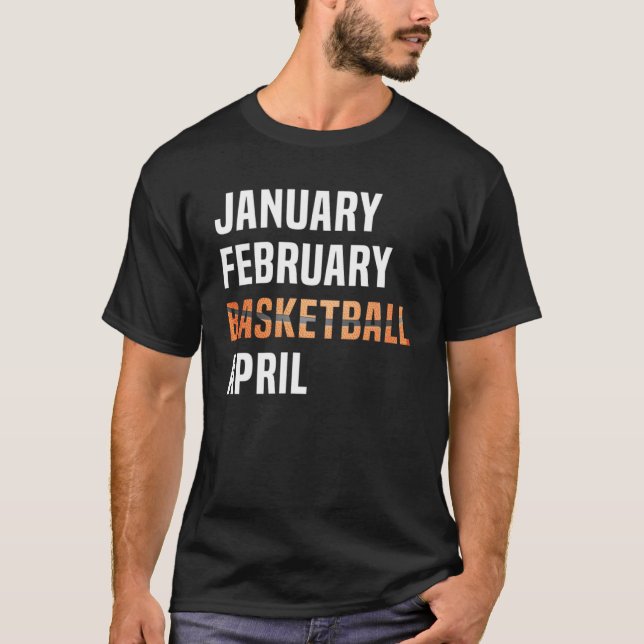 Camiseta Enero Febrero Baloncesto Abril Aparato Retro (Anverso)