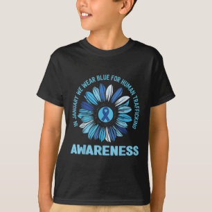 Camiseta Enero Usa Cinta Azul Contra El Tráfico Humano