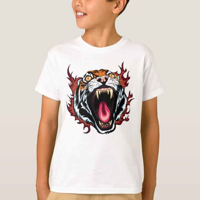 Camiseta Enfadado Roaring Tiger Face (Anverso)
