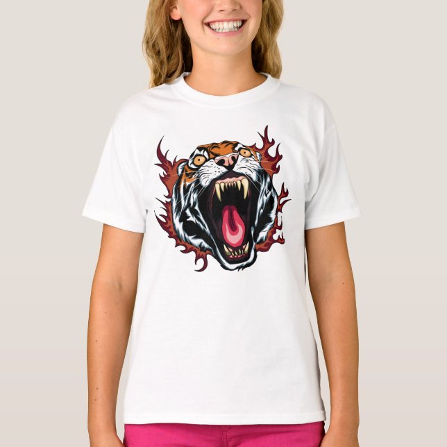 Camiseta Enfadado Roaring Tiger Face (Anverso)