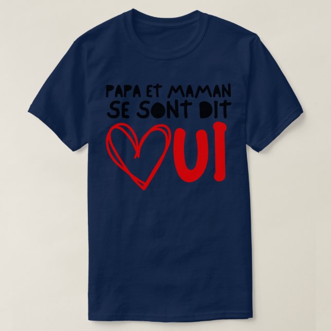 Camiseta Enfant Futurs Maries Annonce Mariage Papa et Maman (Diseño del anverso)