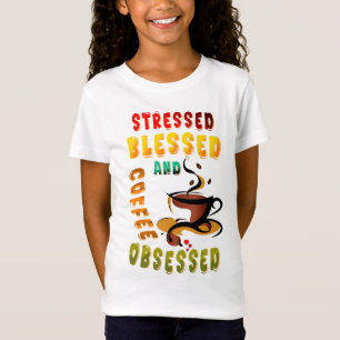 Camiseta Enfatizado Bendito Y Café Obsesionado