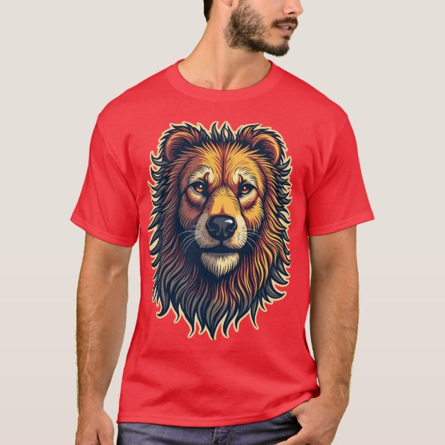 Camiseta enfatizando el diseño del león (Anverso)