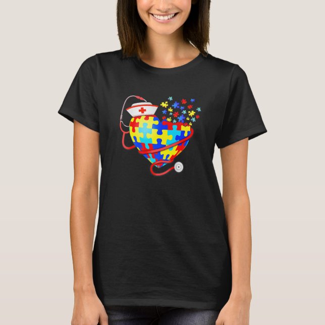 Camiseta Enfermedad aguda Rompecabezas de Autismo Estetiosc (Anverso)