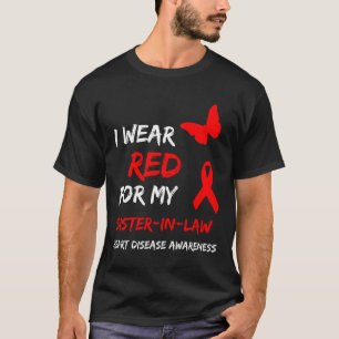 Camiseta Enfermedad cardíaca Llevo rojo por mi cuñada Ribb