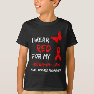 Camiseta Enfermedad cardíaca Llevo rojo por mi cuñada Ribb