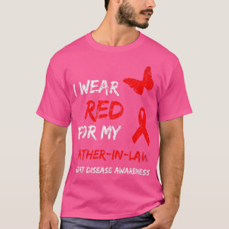 Camiseta Enfermedad cardíaca que uso rojo para la cinta de 