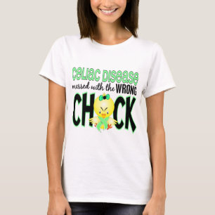 Camiseta Enfermedad celiaca ensuciada con el polluelo