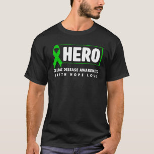 Camiseta Enfermedad Celiaca Héroe Cinta Verde Enfermedad Ce