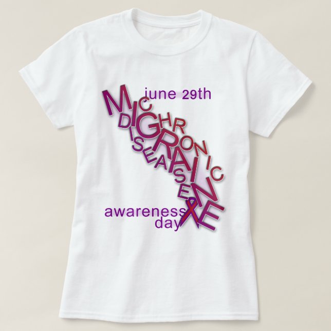 Camiseta Enfermedad crónica de la jaqueca - conciencia del (Diseño del anverso)